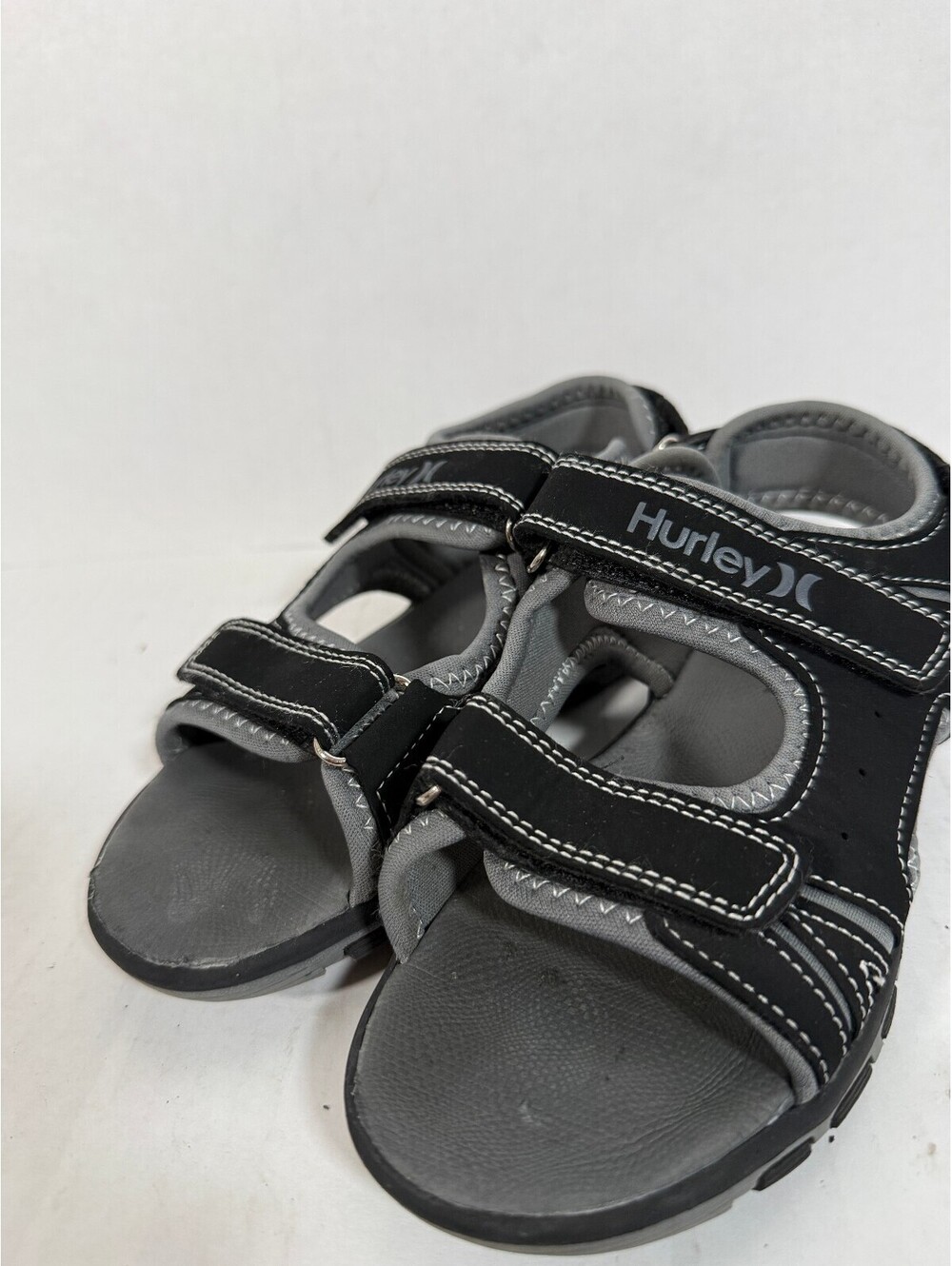 Hurley Barron Kids Black Gray Sport Sandals, Size 2